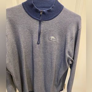 Peter Millar Qtr Zip Ocean Forest golf club logo